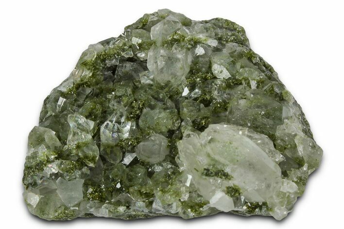 Quartz Crystals on Pistachio-Green Epidote - Turkey #337469
